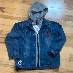 NWT Mallimoda 11-12 Jean Jacket patches & hood